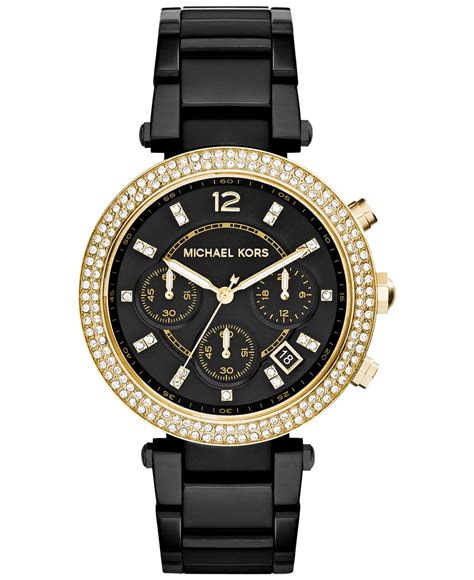 michael kors ladies black rubber watch|Michael Kors Watch size.